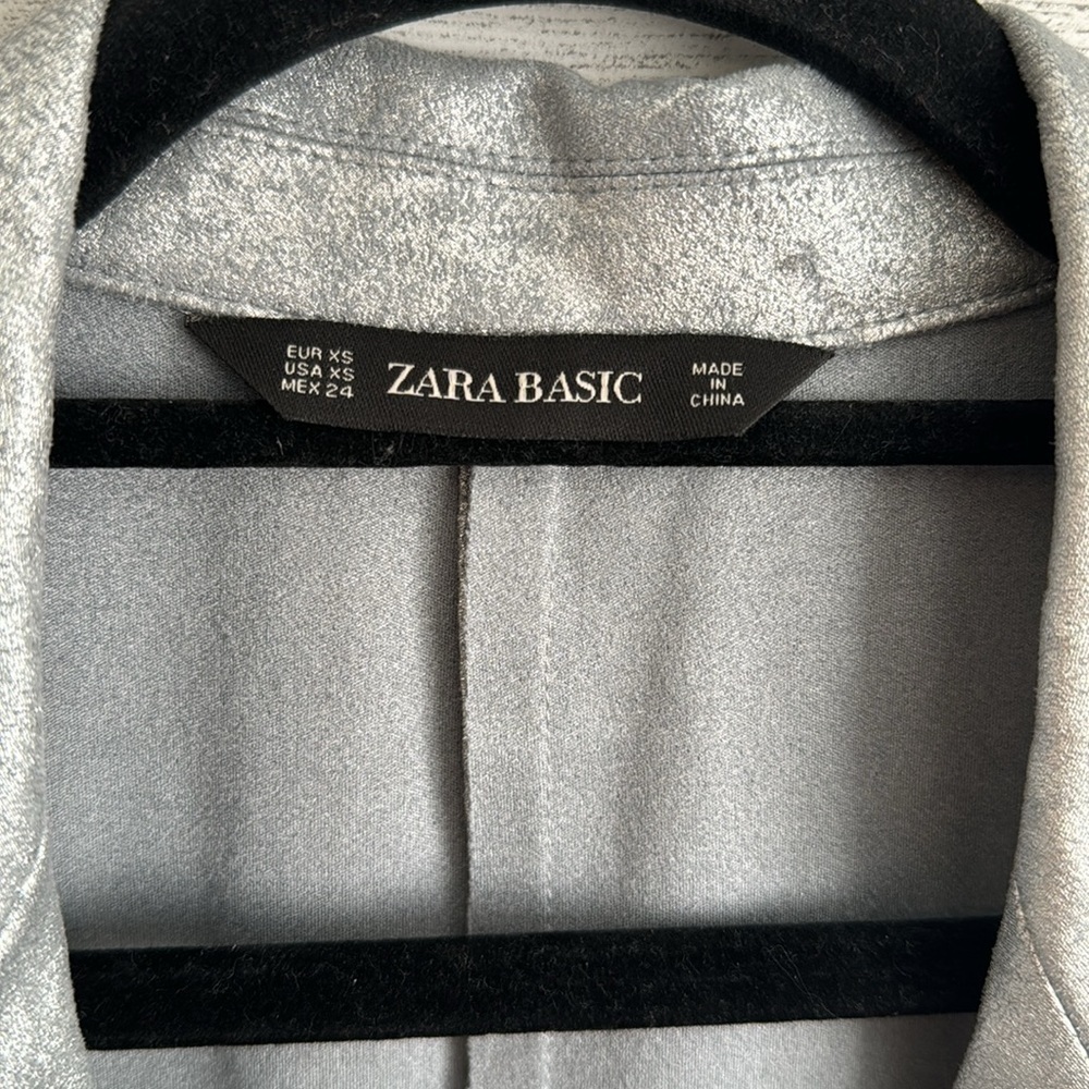 Zara Silver Suede Blazer | SIZE XS - Picture 8 of 9